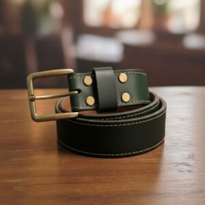 Multy Menz Heavy-Duty Industrial Belt – Brushed Gunmetal Triple-Frame Buckle – Deep Mahogany